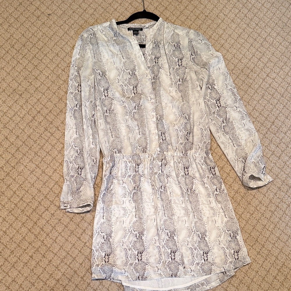 Hilary Radley Black and White Long Sleeve Dress